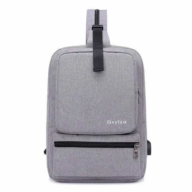 14.1 Inch Laptop Backpack Women Men Waterproof Lightweight Slim Chest Bagpack Canvas Sling