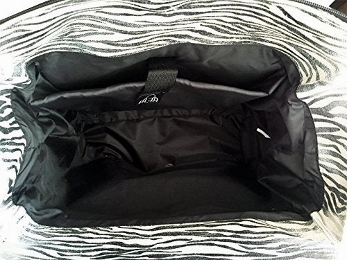 19" Computer/Laptop Bag Tote Duffel Rolling Wheel Padded Case Silver Zebra