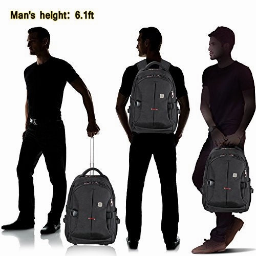 19 Rolling Carry-On Luggage Travel Duffel Bag For MenTsa Checkpoint Friendly Wheeled Backpack,