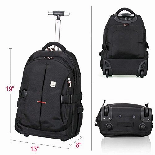 19 Rolling Carry-On Luggage Travel Duffel Bag For MenTsa Checkpoint Friendly Wheeled Backpack,