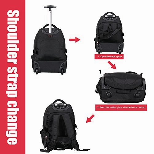 19 Rolling Carry-On Luggage Travel Duffel Bag For MenTsa Checkpoint Friendly Wheeled Backpack,