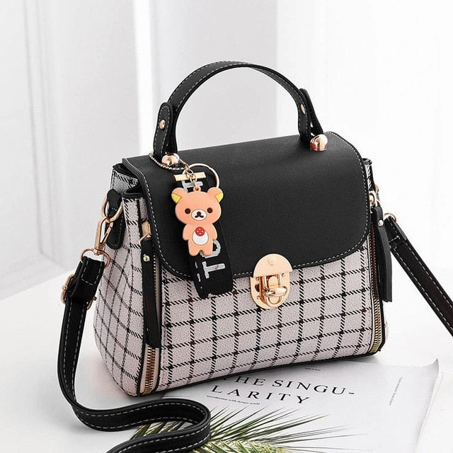 2018 Fashion Girls Handbags For Women Commuter Package Pu Patchwork Soft Female Totes Top-Handle