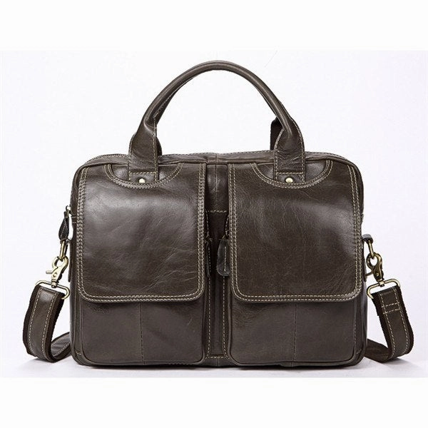 2018 Mva Genuine Leather Men'S Briefcases Men'S Leather Bags Laptop Bag 14 Inch Business Handbags