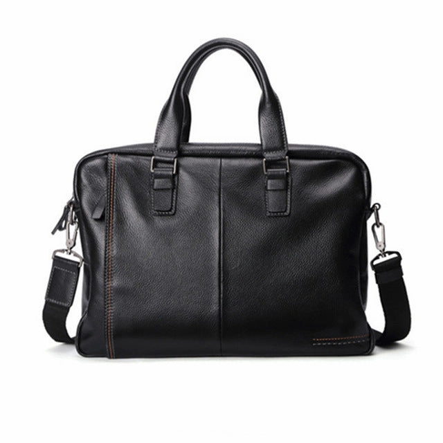 2018 New Natural Cowskin 100% Genuine Leather Men'S Briefcase Fashion Large Capacity Business Bag