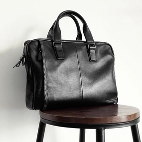 2018 New Natural Cowskin 100% Genuine Leather Men'S Briefcase Fashion Large Capacity Business Bag