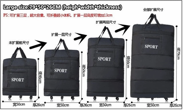 2019 Waterproof Duffel Portable Travel Suitcase Air Bag Unisex Expandable Folding Luggage Bags with