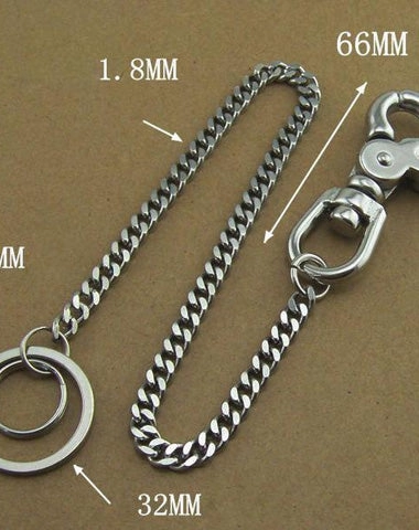304 Solid Stainless Steel 15inch Wallet Chain Cool Punk Rock Biker Trucker Wallet Chain Trucker Wallet Chain for Men