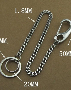 304 Solid Stainless Steel 15inch Wallet Chains Cool Punk Rock Biker Trucker Wallet Chain Trucker Wallet Chain for Men