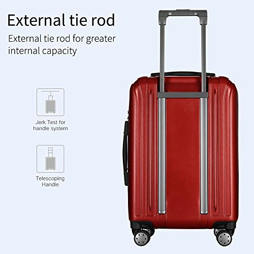 3 Piece Hardshell Luggage Set, Expandable Lightweight Suitcase Sets With Spinner Wheels, TSA Lock (20/24/28 inch), Red