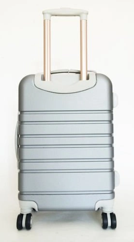 3Pc Luggage Set Hardside Rolling 4 Wheel Spinner Upright Carryon Travel Silver