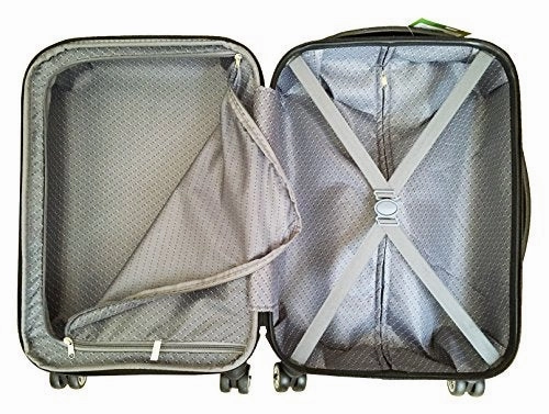 3Pc Luggage Set Hardside Rolling 4 Wheel Spinner Upright Carryon Travel Silver