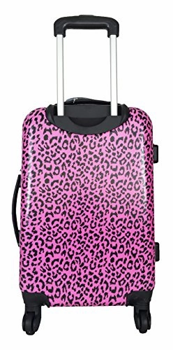 3Pc Luggage Set Hardside Rolling 4Wheel Spinner Carryon Travel Case Poly Pink Cheetah