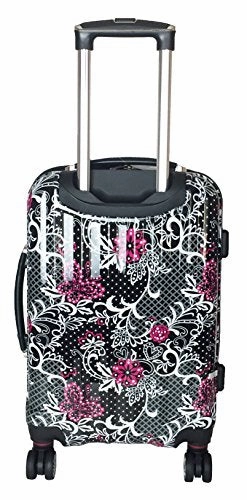 3Pc Luggage Set Suitcase Travel Hardside Rolling 4Wheel Spinner Carryon Pink Flowers
