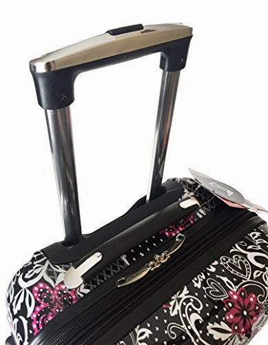 3Pc Luggage Set Suitcase Travel Hardside Rolling 4Wheel Spinner Carryon Pink Flowers