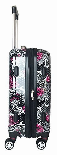 3Pc Luggage Set Suitcase Travel Hardside Rolling 4Wheel Spinner Carryon Pink Flowers