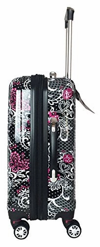 3Pc Luggage Set Suitcase Travel Hardside Rolling 4Wheel Spinner Carryon Pink Flowers