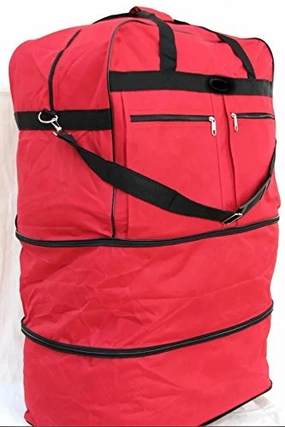 40" Red Large Expandable Rolling 6 Wheeled Duffel Bag Spinner Suitcase Luggage