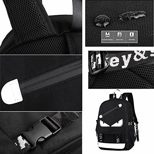 A-MORE Anime Luminous Backpack Noctilucent School Bags Daypack USB chargeing port Laptop Bag