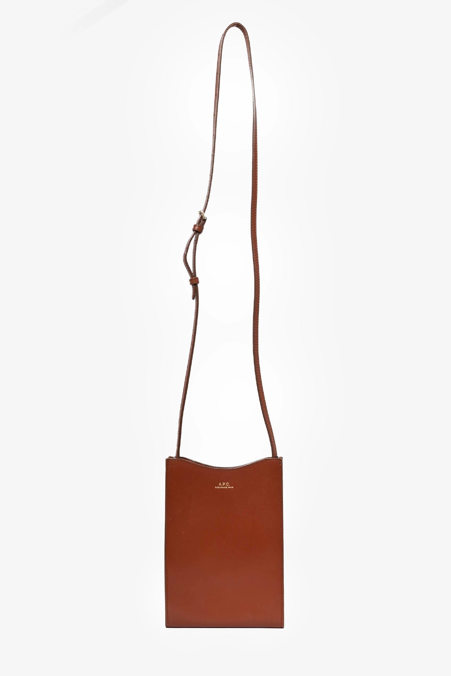 A.P.C Brown Leather Crossbody Pouch