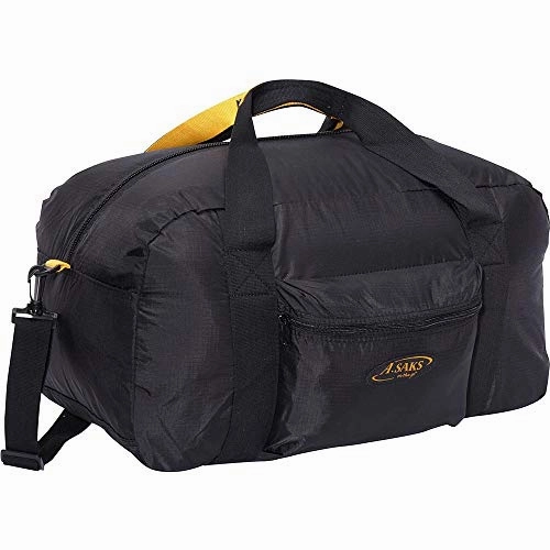 A. Saks 22 InchCarry-On Nylon Duffel Bag With Pouch (Black)