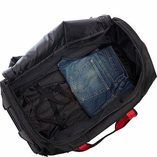 A. Saks 25" Expandable Trolley Duffel (Black/Red)