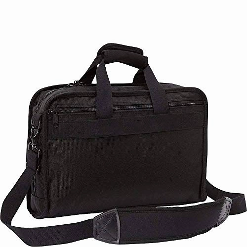 A.Saks Ballistic Nylon Organizer Briefcase With Laptop Compartment in Black