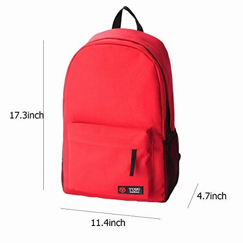 ABage Women's 15" Laptop Casual Daypack Hiking Travel College School Backpack Book Bag, Red
