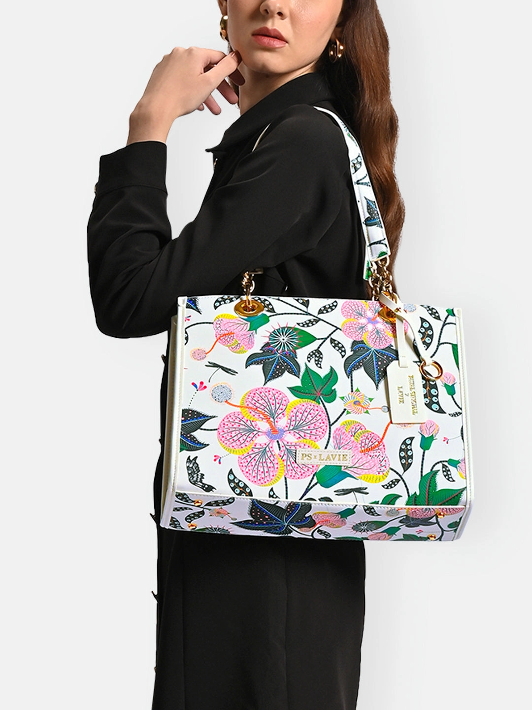 Abutilon Print Large Box Tote Bag