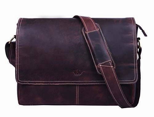 Addey Supply Company Leather Messenger Laptop Cross-Body Bag 15 X 4 X 11 inch Walnut