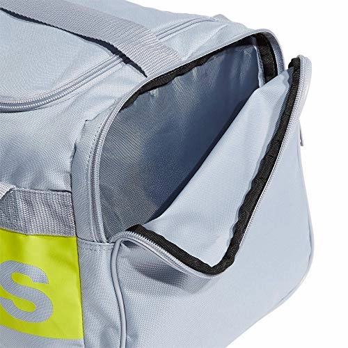 adidas Court Lite Duffel Bag, Halo Silver/Acid Yellow, One Size