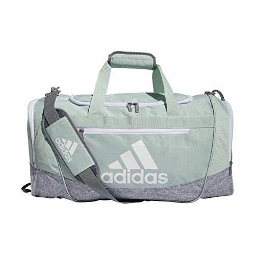adidas Defender III Medium Duffel Bag, Green Tint/White, One Size