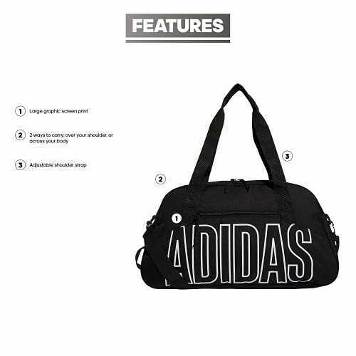 adidas Graphic Duffel Bag, Black/White, One Size