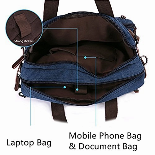 Aidonger Multifunctional Bag Convertible Briefcase Shoulder Backpack (Dark Blue)
