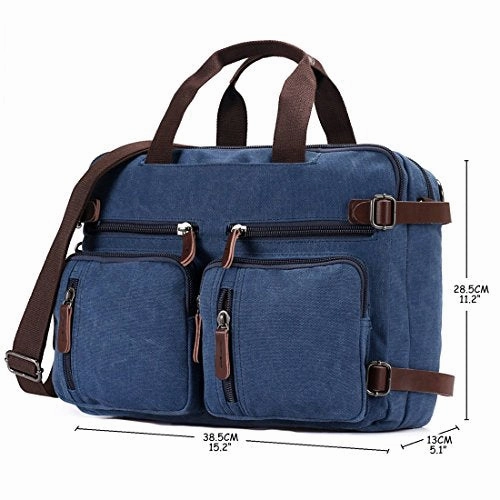 Aidonger Multifunctional Bag Convertible Briefcase Shoulder Backpack (Dark Blue)