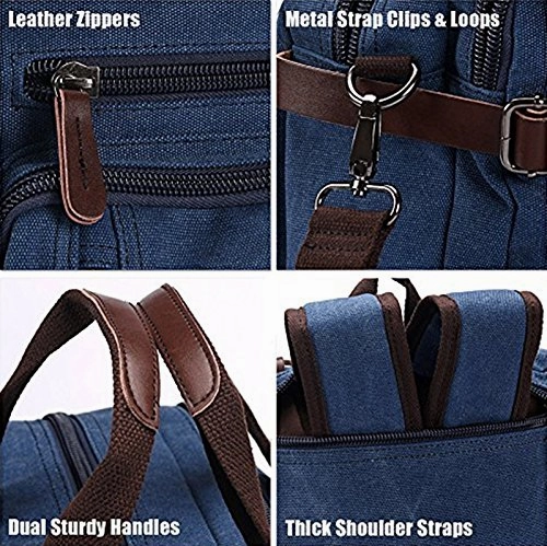 Aidonger Multifunctional Bag Convertible Briefcase Shoulder Backpack (Dark Blue)