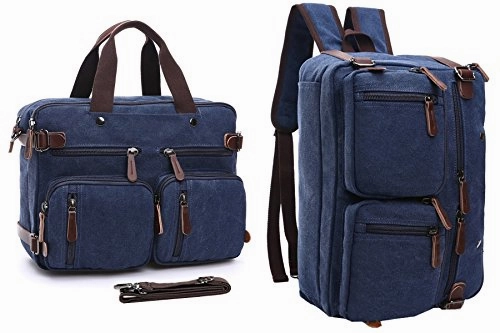Aidonger Multifunctional Bag Convertible Briefcase Shoulder Backpack (Dark Blue)