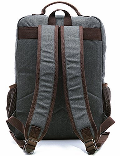 Aidonger Vintage Canvas Mens School Backpack Laptop Backpack (Dark Blue)