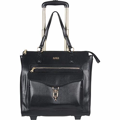 Aimee Kestenberg Women's 15" Single Compartment Wheeled with RFID Laptop Tote, Black One Size