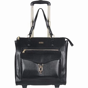 Aimee Kestenberg Women's 15" Single Compartment Wheeled with RFID Laptop Tote, Black One Size