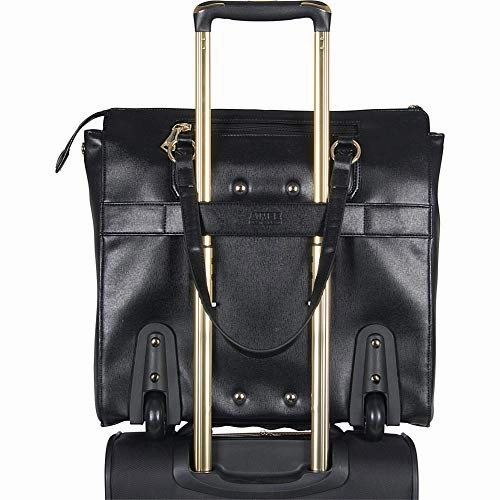 Aimee Kestenberg Women's 15" Single Compartment Wheeled with RFID Laptop Tote, Black One Size