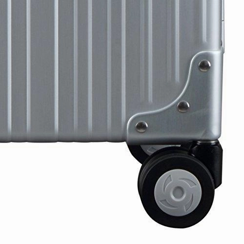 Aleon 17" Deluxe Rolling Wheeled Aluminum Hardside Business Briefcase (Platinum) Silver