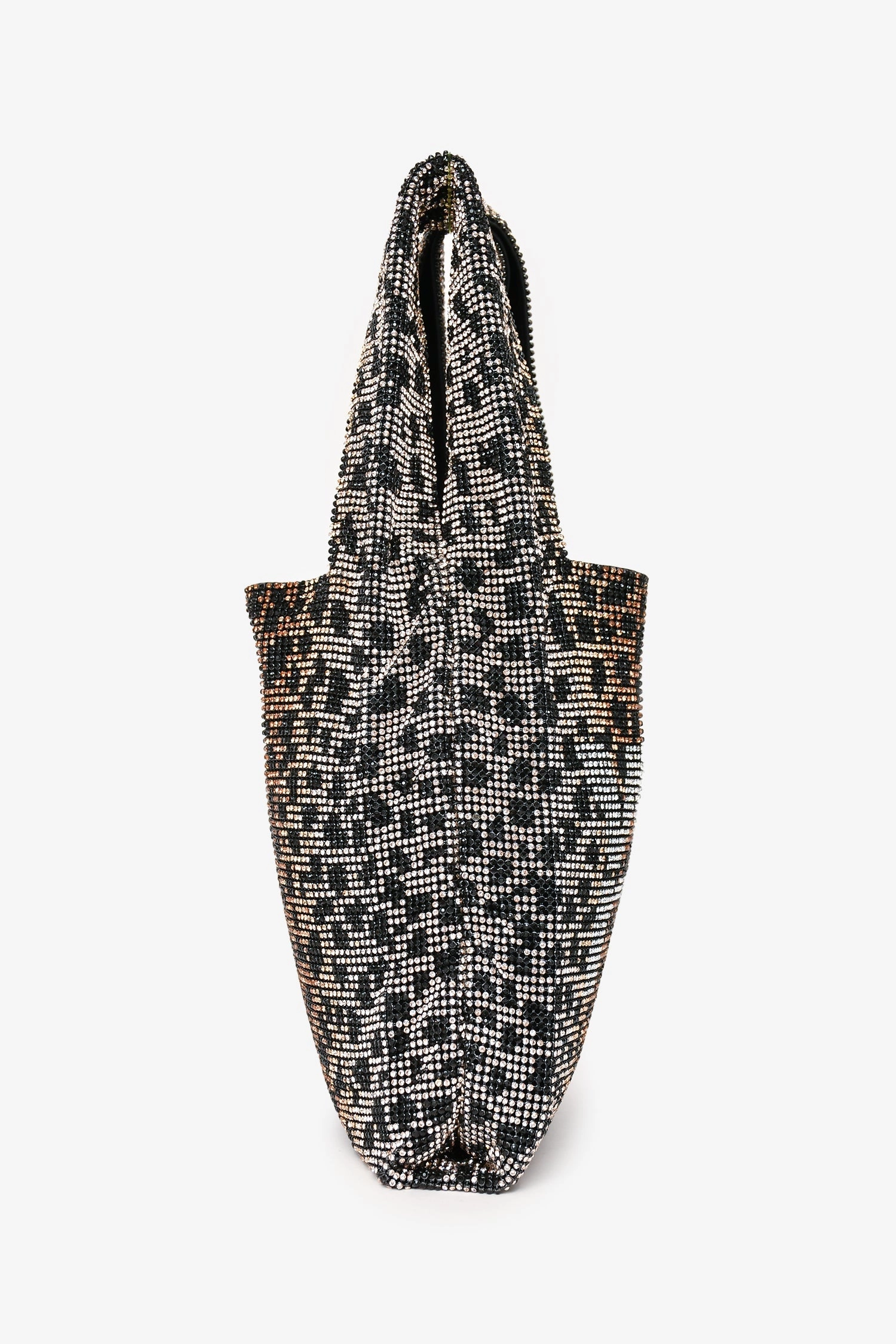Alexander Wang Black Leather Crystal Embellished Leaopard Print Mini Wanglock Bag
