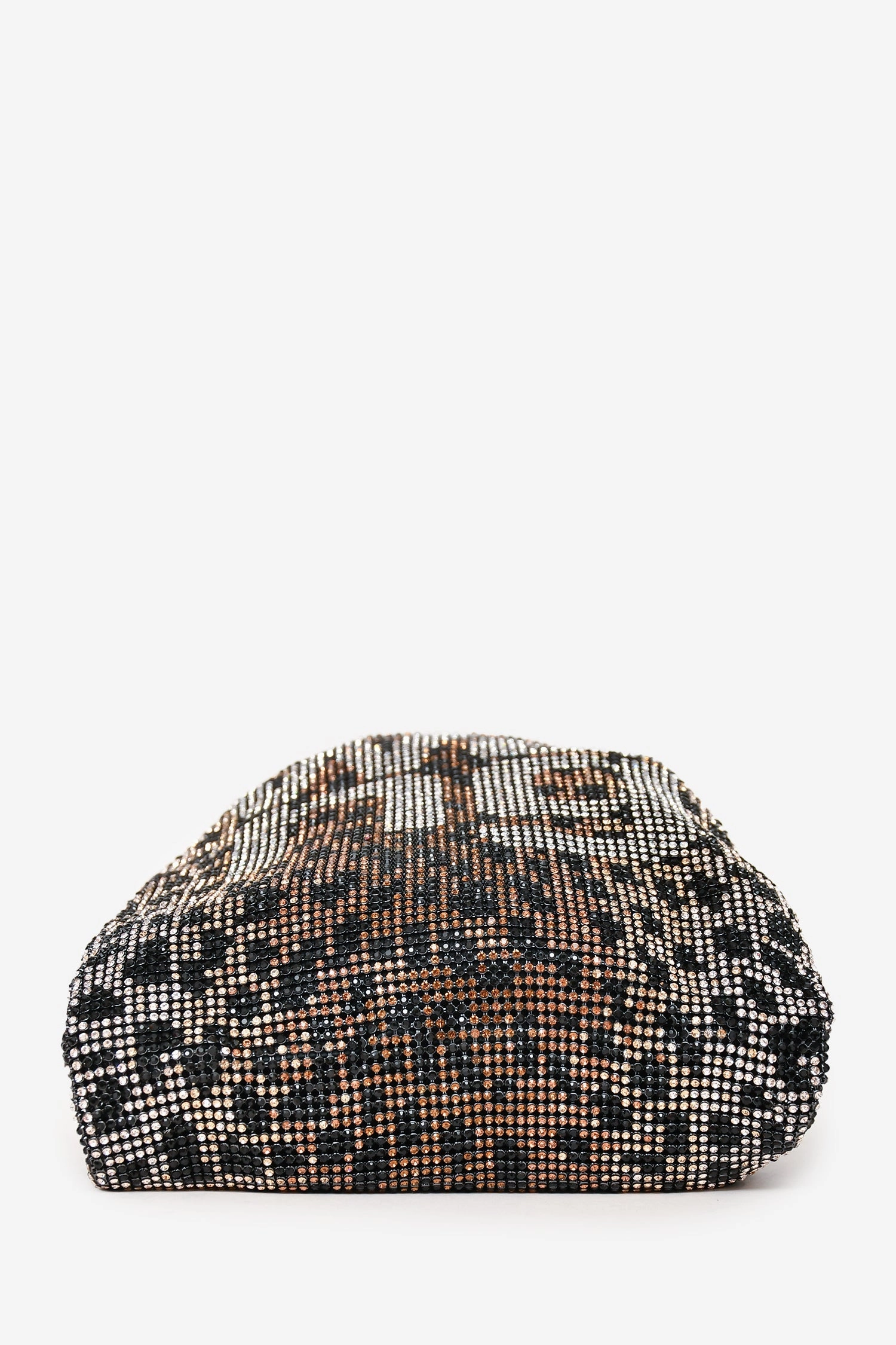 Alexander Wang Black Leather Crystal Embellished Leaopard Print Mini Wanglock Bag