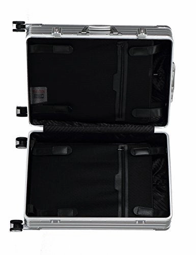 All Al-Mg Alloy HardShell Luggage with Spinner Wheels TSA Approved Silver 20"