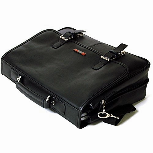 Alpine Swiss Leather Briefcase Laptop Case Messenger Bag1 Year Mfgs Warranty
