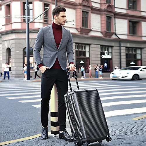 Aluminum Frame Checked Luggage, Durable PC Hardshell TSA Lock Suitcase with Spinner Wheels 28