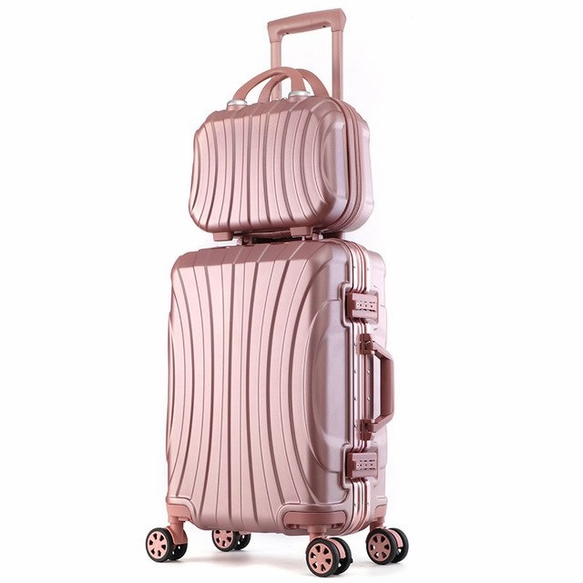 Aluminum Frame Luggage Bag Set,New Travel Suitcase With Spinner Rolling,Trolley Case Carry-On
