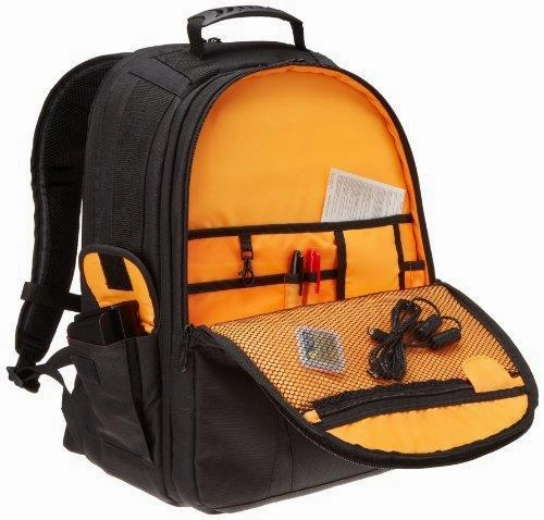 Amazonbasics Dslr And Laptop Backpack - Orange Interior