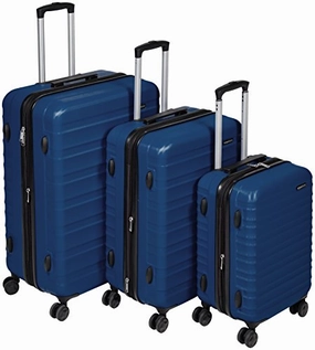 Amazonbasics Hardside Spinner Luggage - 3 Piece Set (20", 24", 28"), Navy Blue