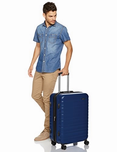 Amazonbasics Hardside Spinner Luggage - 3 Piece Set (20", 24", 28"), Navy Blue